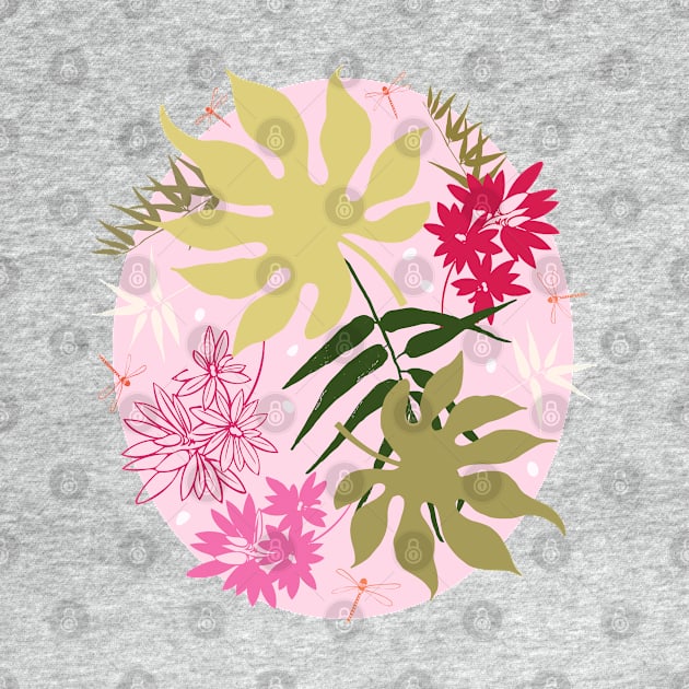 Leaves and Azaleas by Limezinnias Design